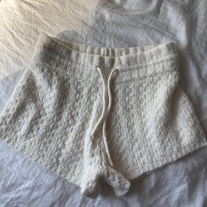 urban outfitters cream knit lounge shorts